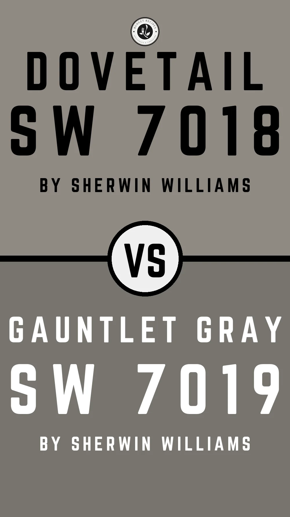 Dovetail By Sherwin Williams SW 7018 Vs Gauntlet Gray SW 7019