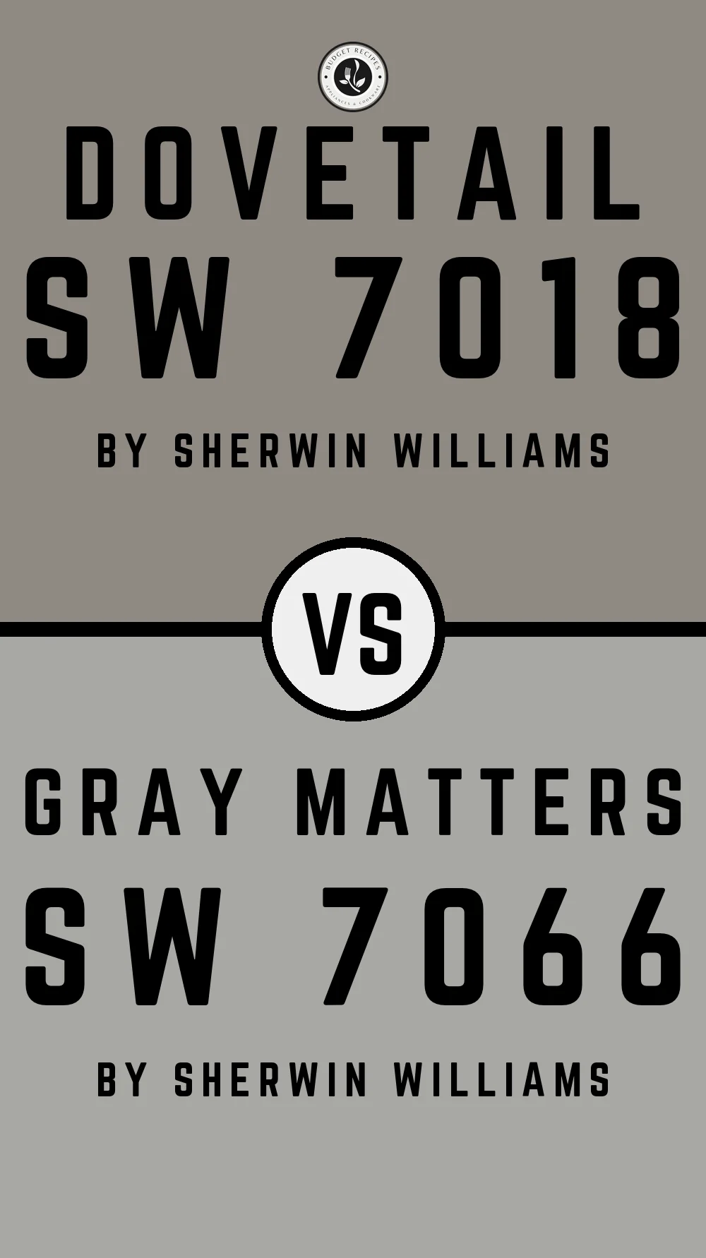 Dovetail By Sherwin Williams SW 7018 Vs Gray Matters SW 7066
