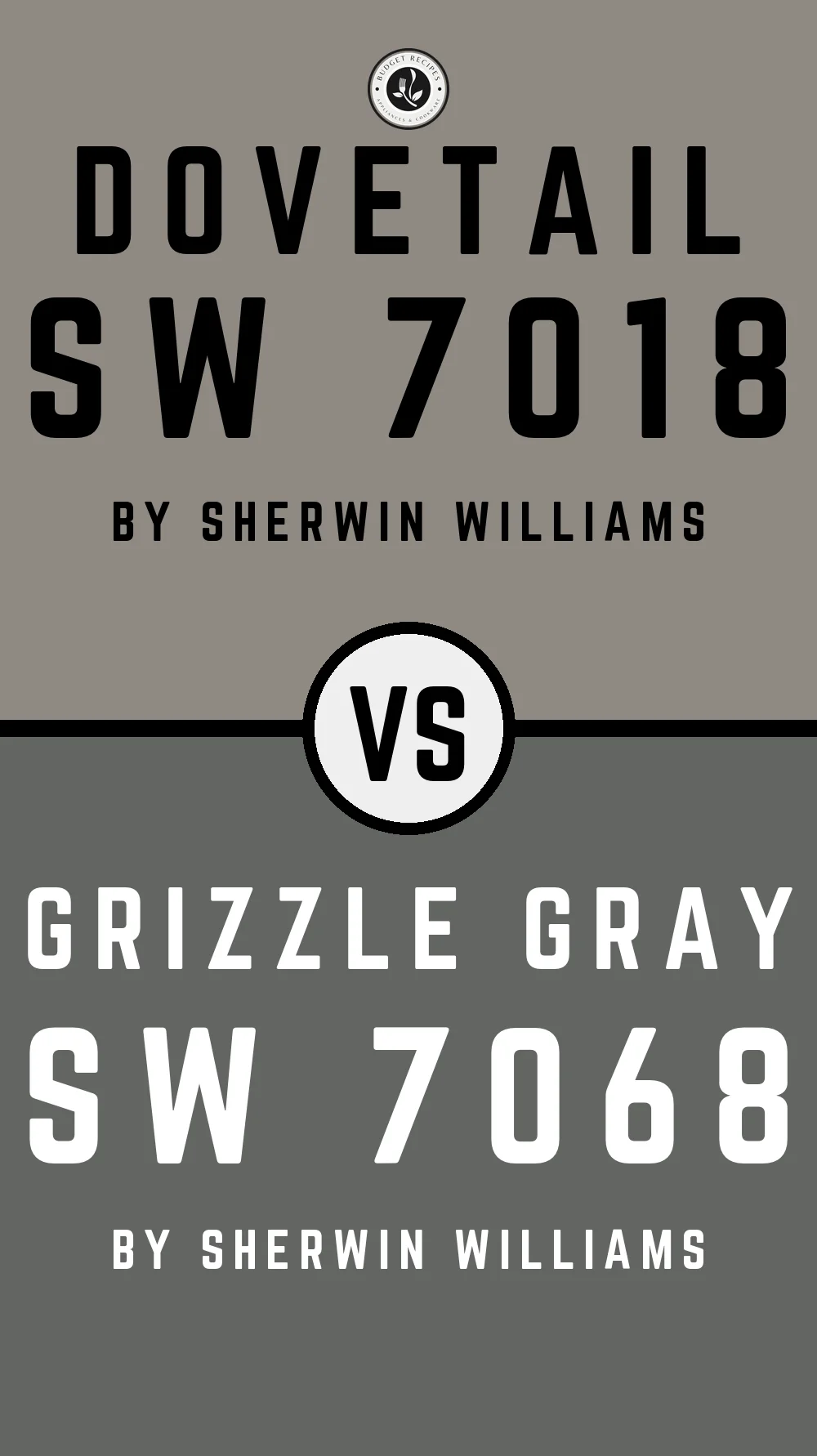 Dovetail By Sherwin Williams SW 7018 Vs Grizzle Gray SW 7068