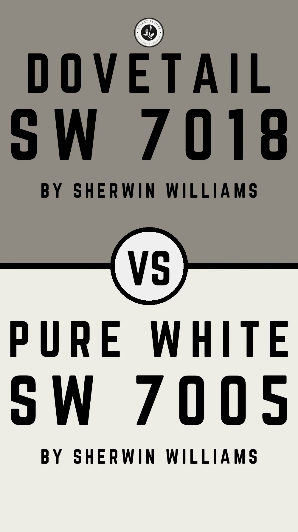 Dovetail SW 7018 vs Pure White SW 7005