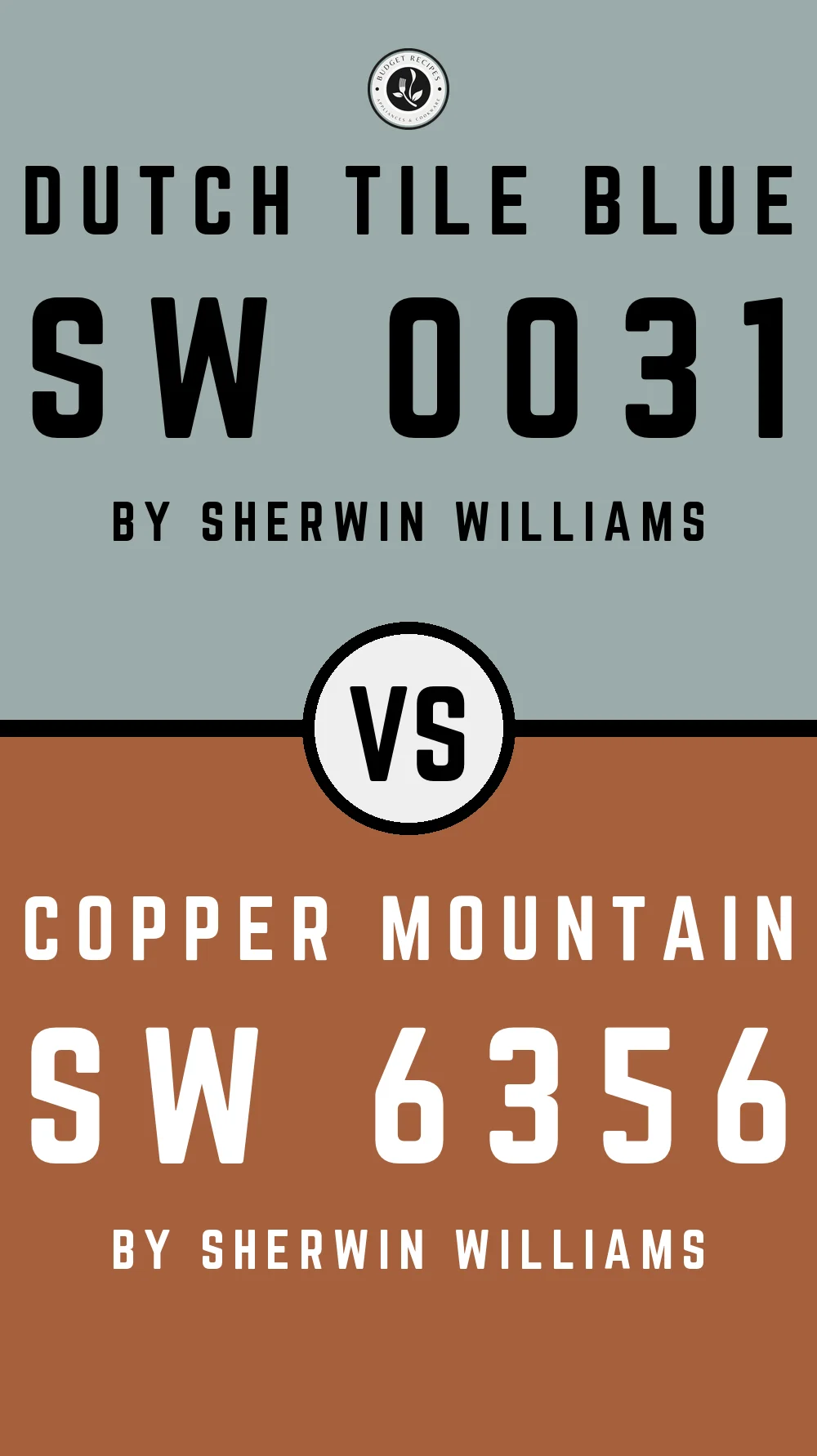 Dutch Tile Blue by Sherwin Williams SW 0031 with Copper Mountain SW 6356