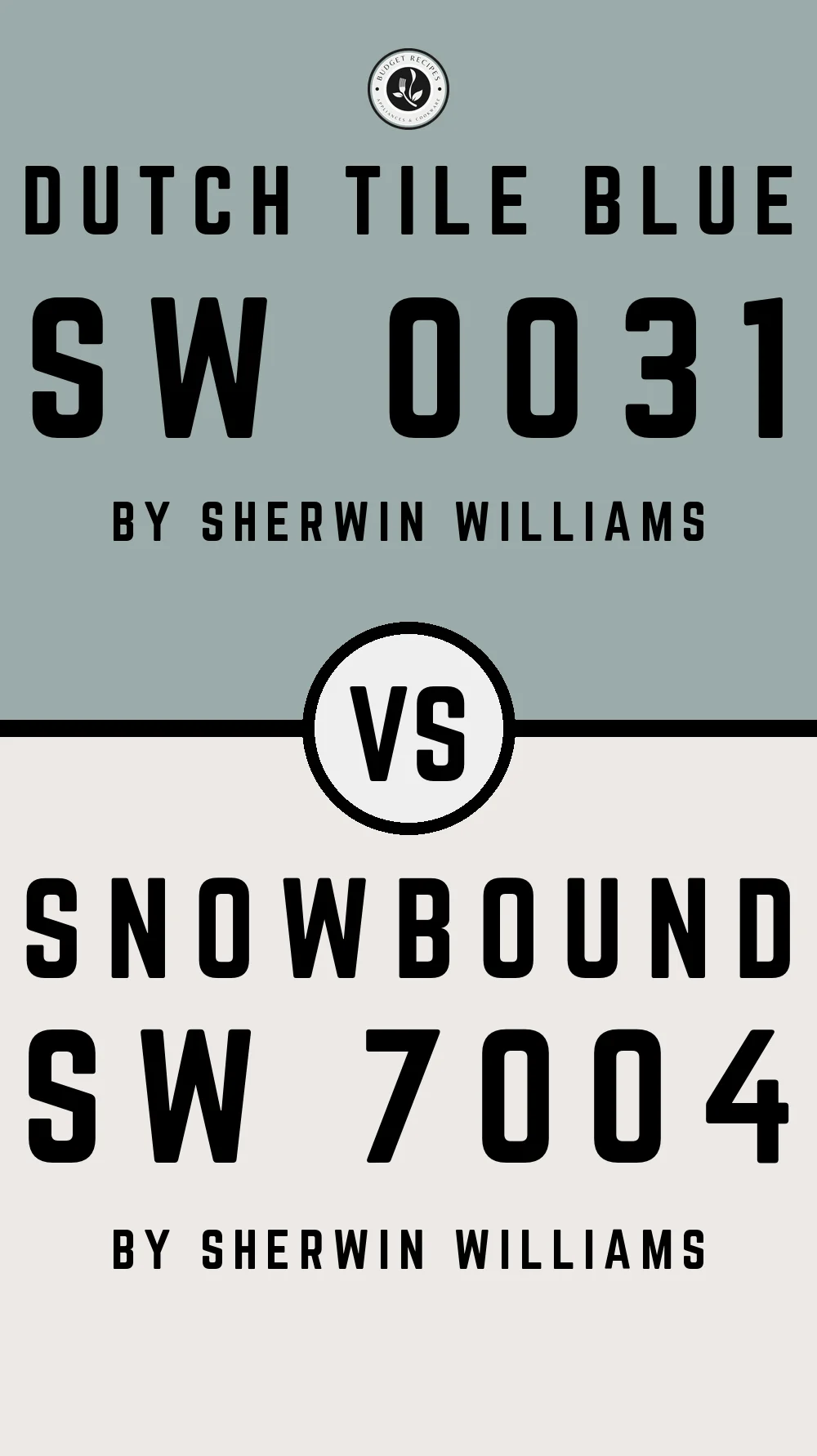 Dutch Tile Blue SW 0031 vs Snowbound SW 7004