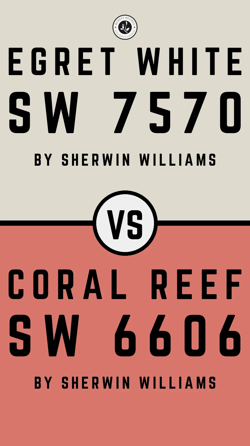 Egret White by Sherwin Williams SW 7570 with Coral Reef SW 6606