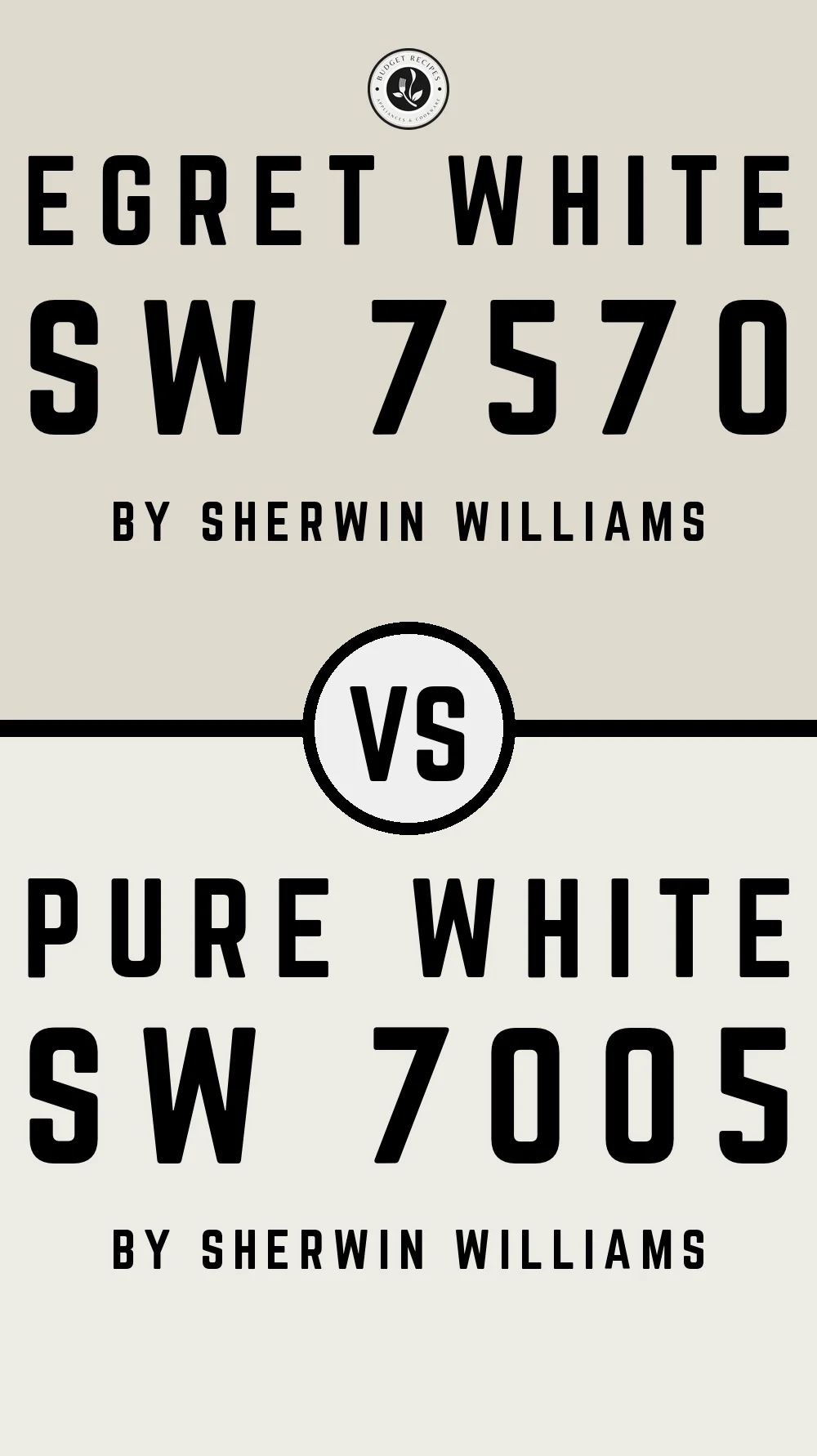 Egret White SW 7570 vs Pure White SW 7005