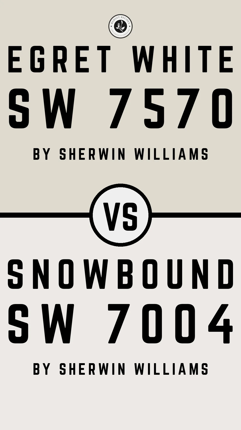 Egret White SW 7570 vs Snowbound SW 7004