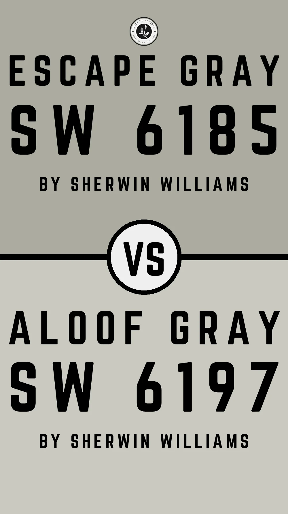 Escape Gray by Sherwin Williams SW 6185 vs Aloof Gray SW 6197