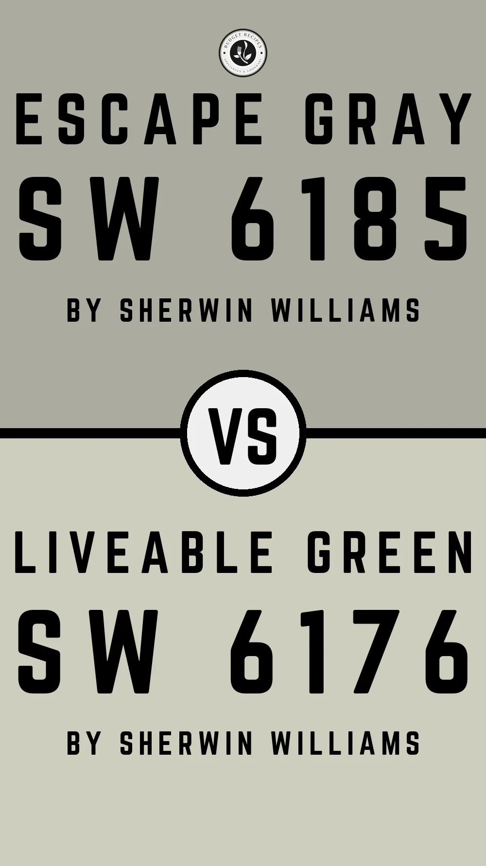 Escape Gray by Sherwin Williams SW 6185 vs Liveable Green SW 6176