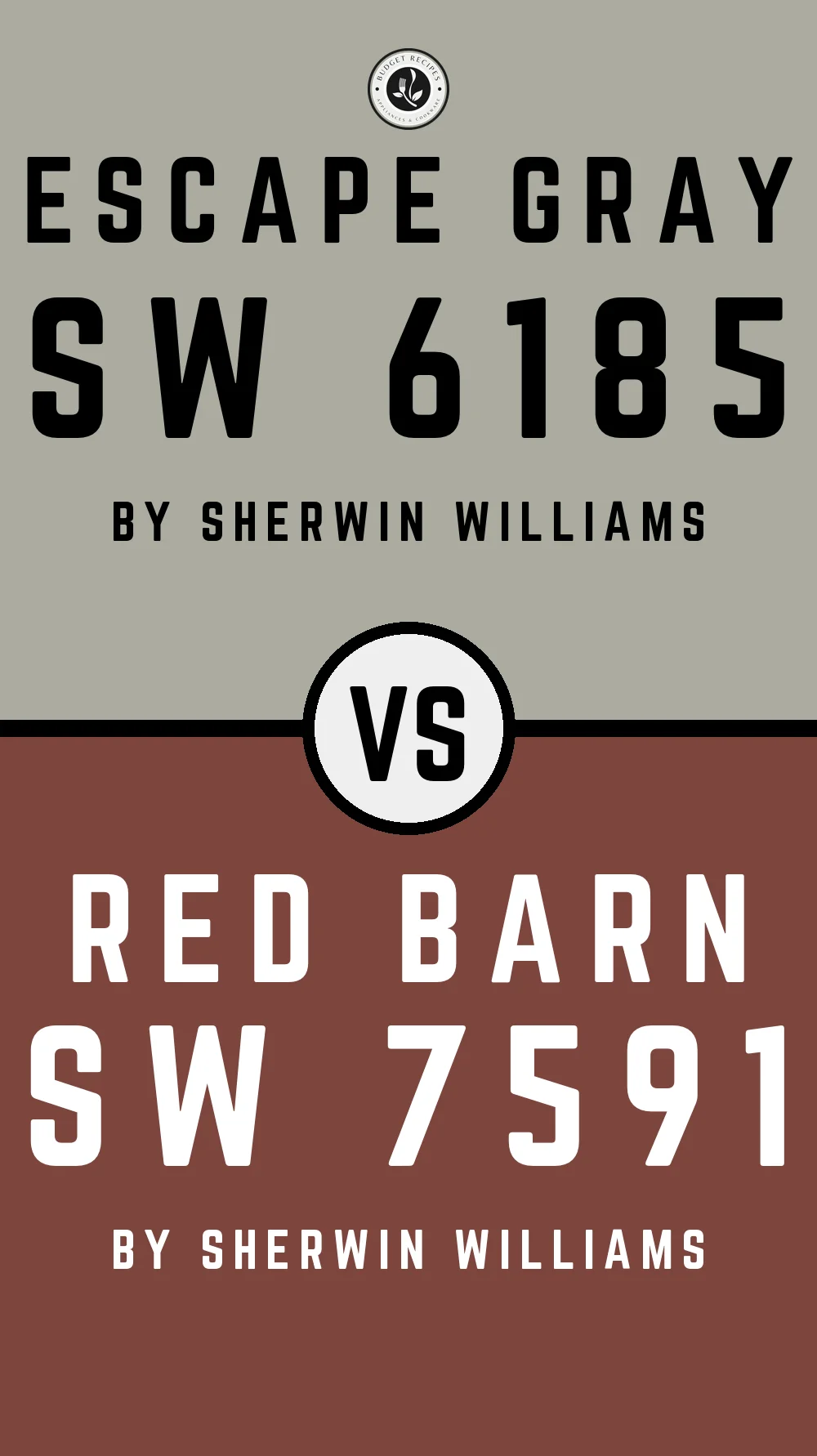 Escape Gray by Sherwin Williams SW 6185 with Red Barn SW 7591