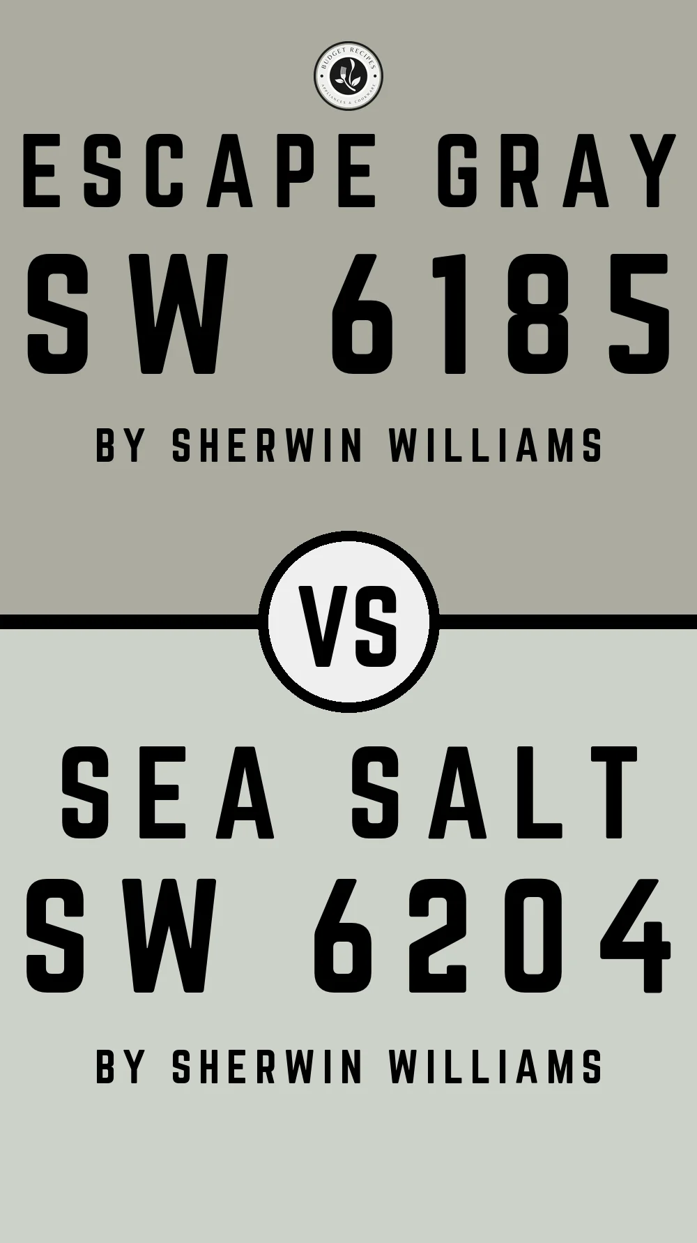 Escape Gray by Sherwin Williams SW 6185 vs Sea Salt SW 6204