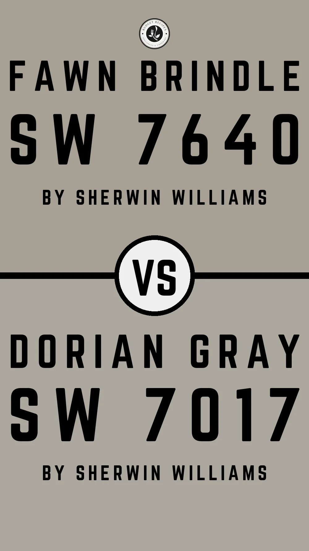 Fawn Brindle by Sherwin Williams SW 7640 vs Dorian Gray SW 7017