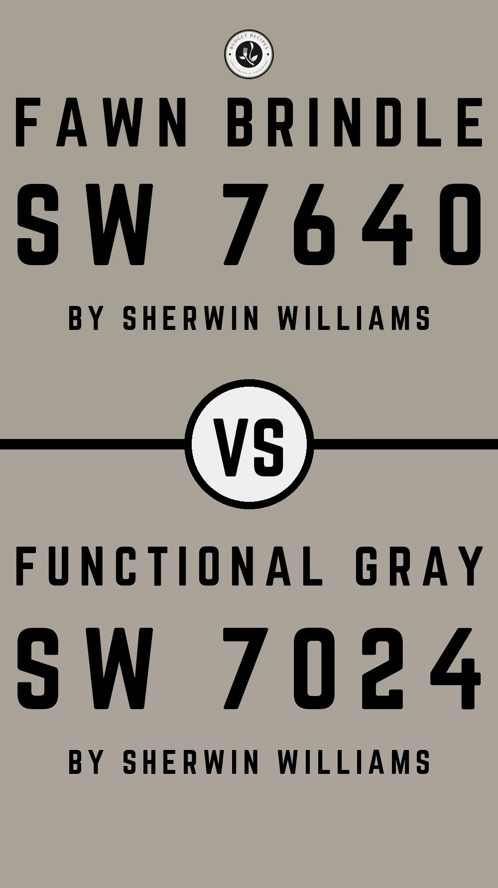 Fawn Brindle by Sherwin Williams SW 7640 vs Functional Gray SW 7024