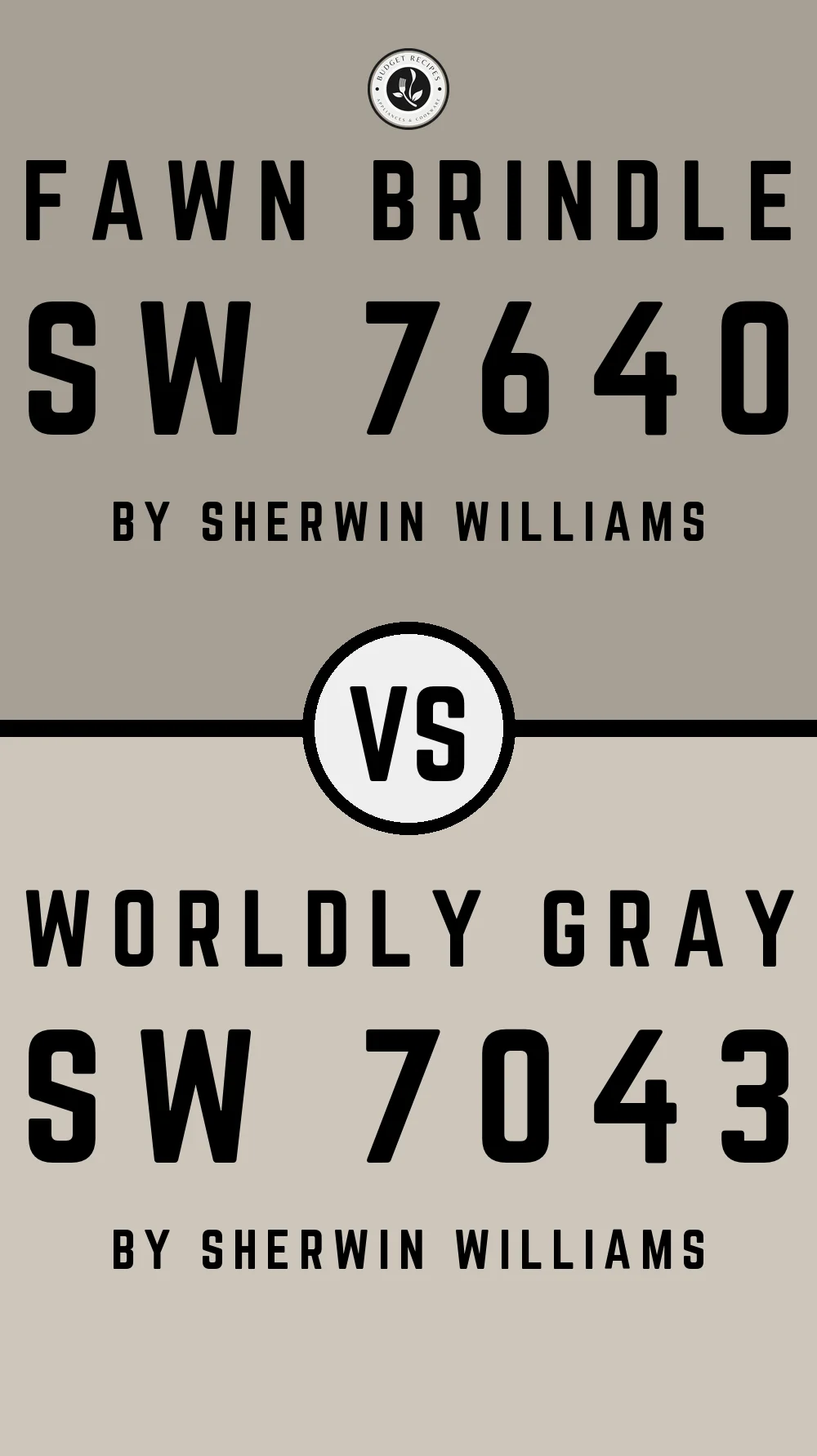 Fawn Brindle by Sherwin Williams SW 7640 vs Worldly Gray SW 7043
