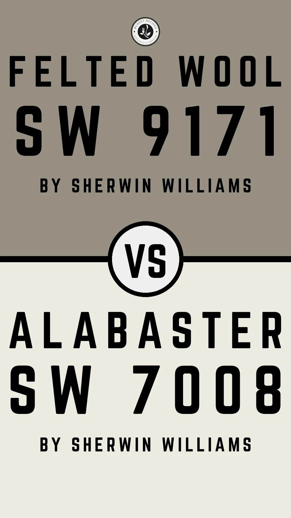 Felted Wool SW 9171 vs Alabaster SW 7008
