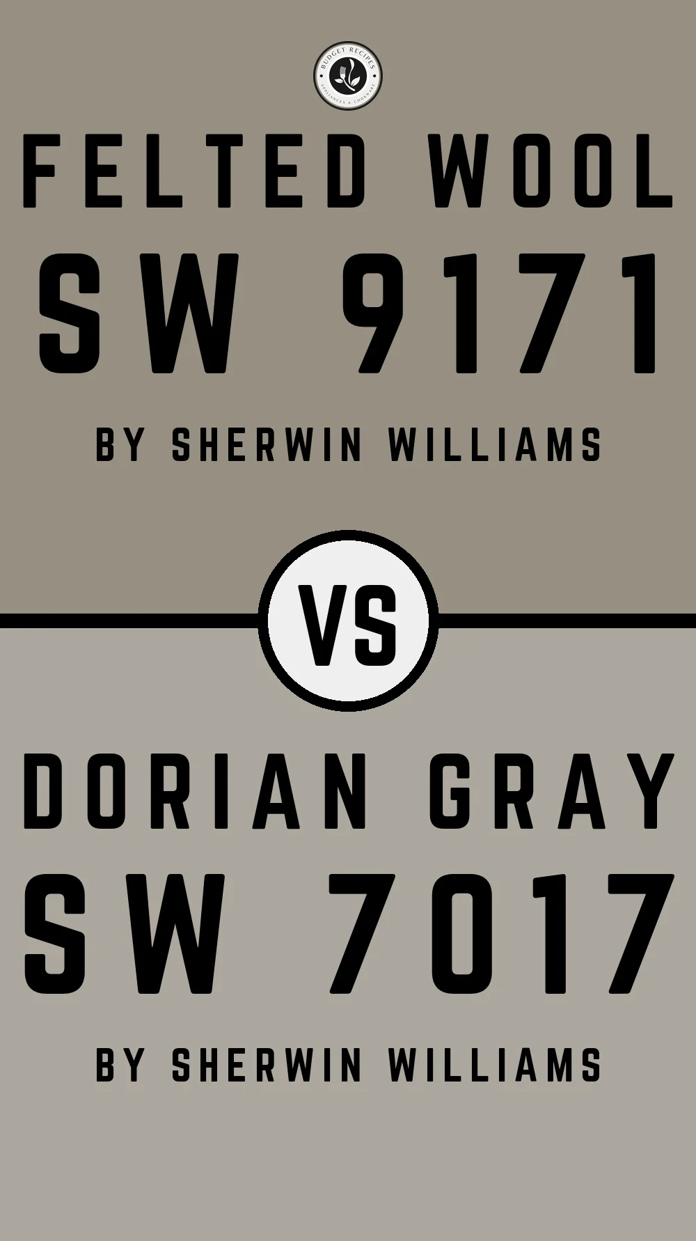 Felted Wool by Sherwin Williams SW 9171 vs Dorian Gray SW 7017