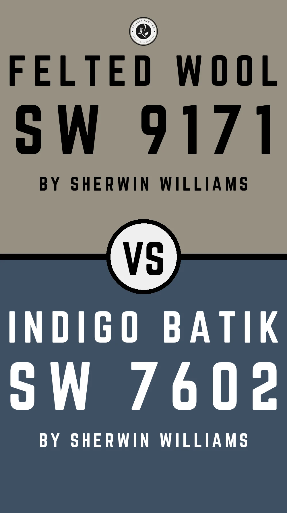 Felted Wool by Sherwin Williams SW 9171 with Indigo Batik SW 7602