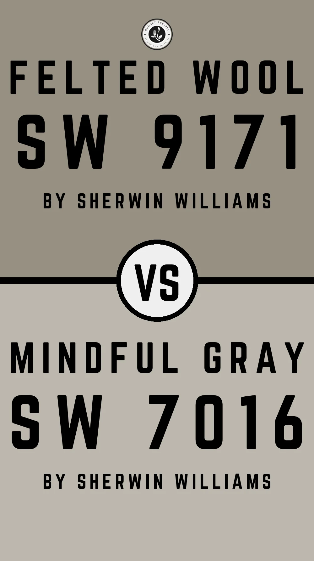 Felted Wool by Sherwin Williams SW 9171 vs Mindful Gray SW 7016