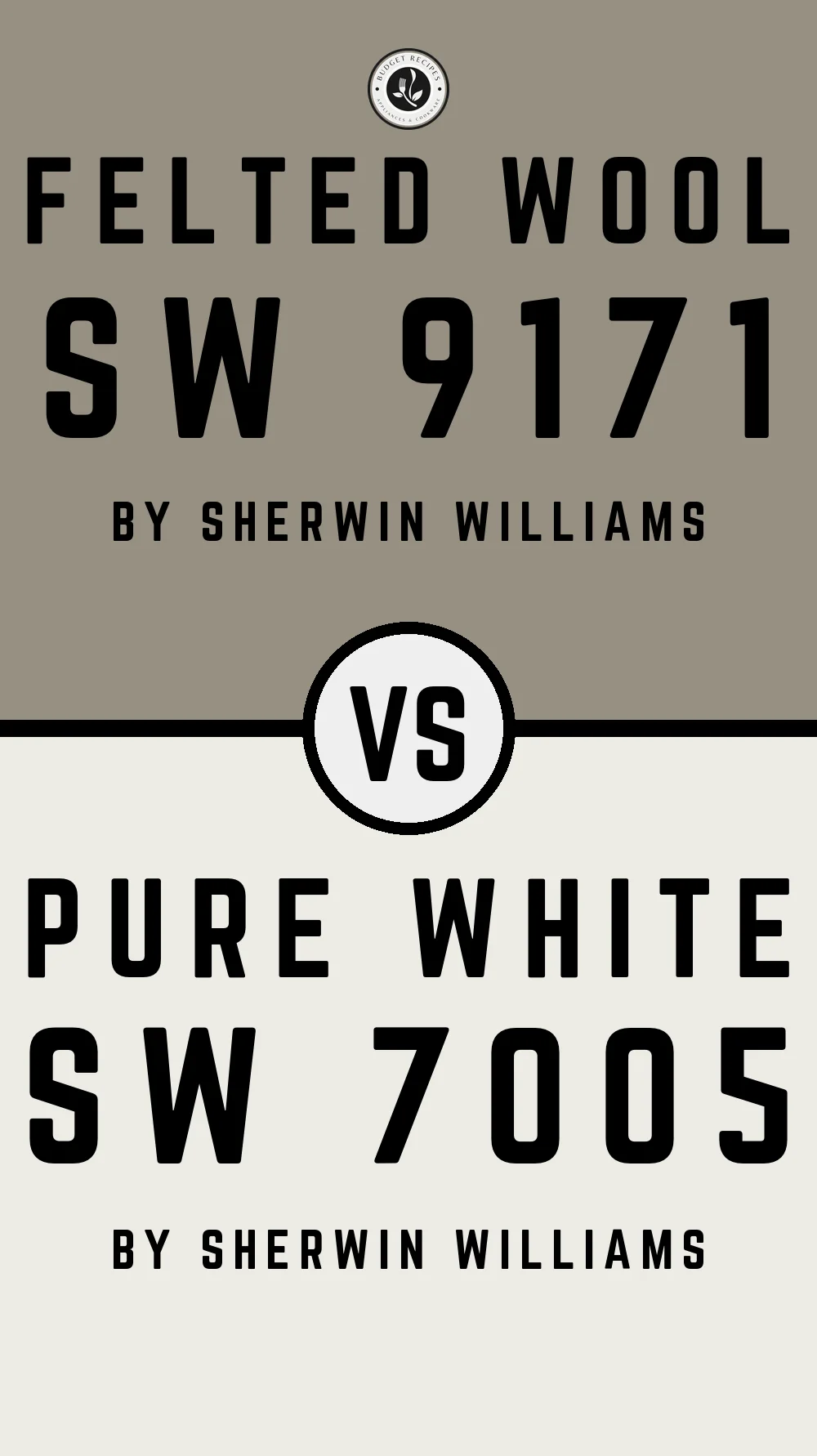 Felted Wool SW 9171 vs Pure White SW 7005