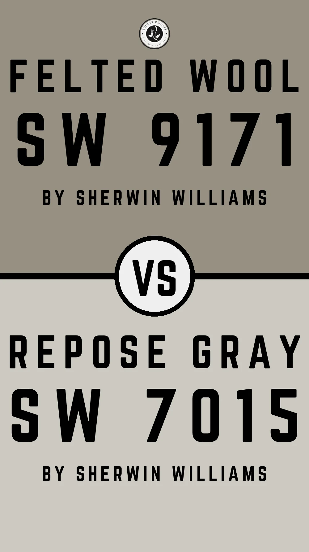 Felted Wool by Sherwin Williams SW 9171 vs Repose Gray SW 7015