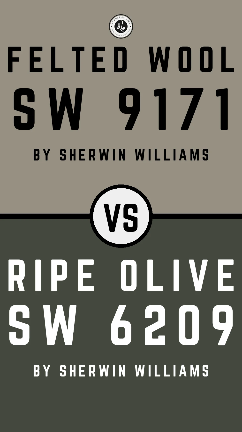 Felted Wool by Sherwin Williams SW 9171 with Ripe Olive SW 6209