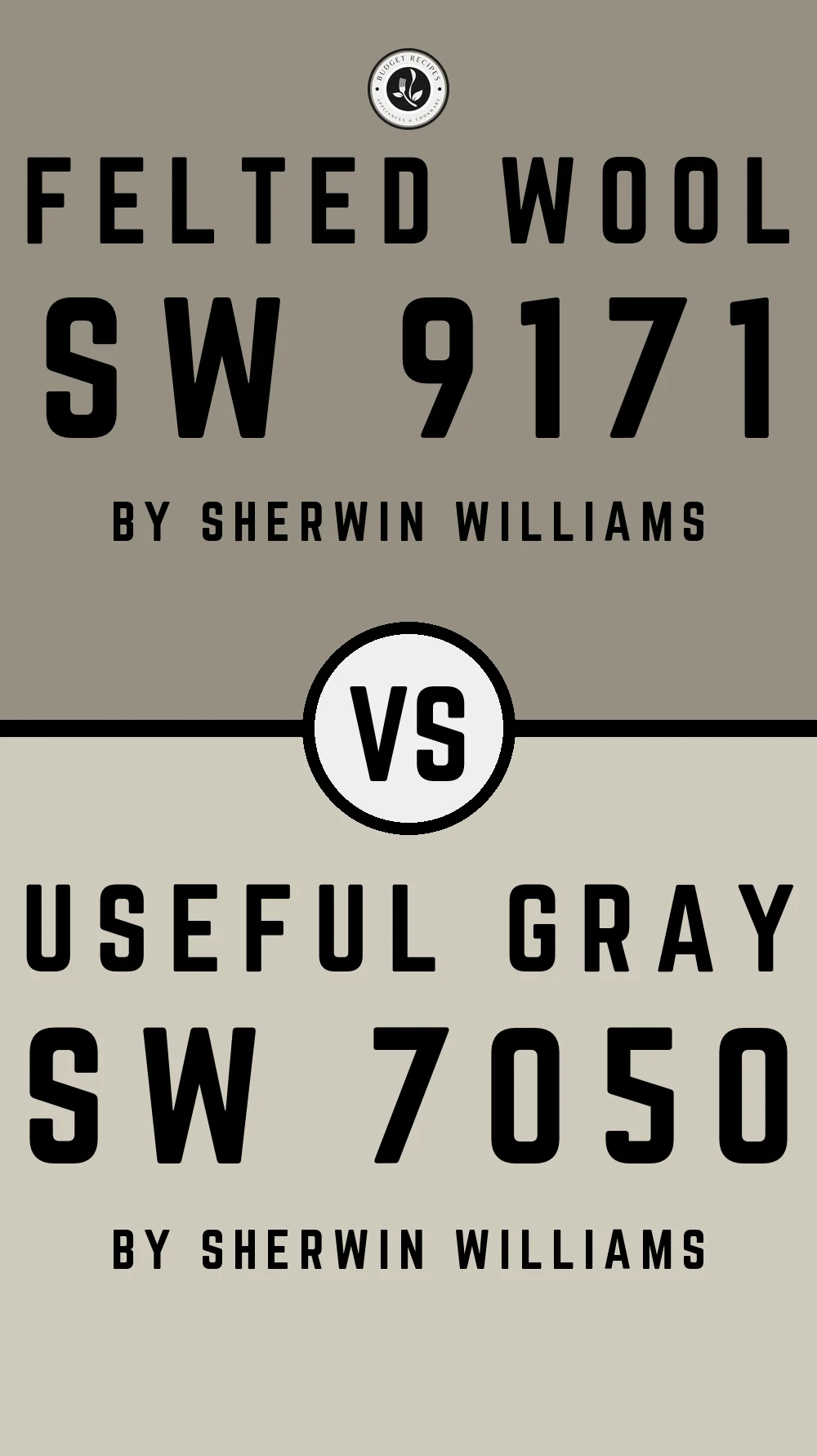 Felted Wool by Sherwin Williams SW 9171 vs Useful Gray SW 7050