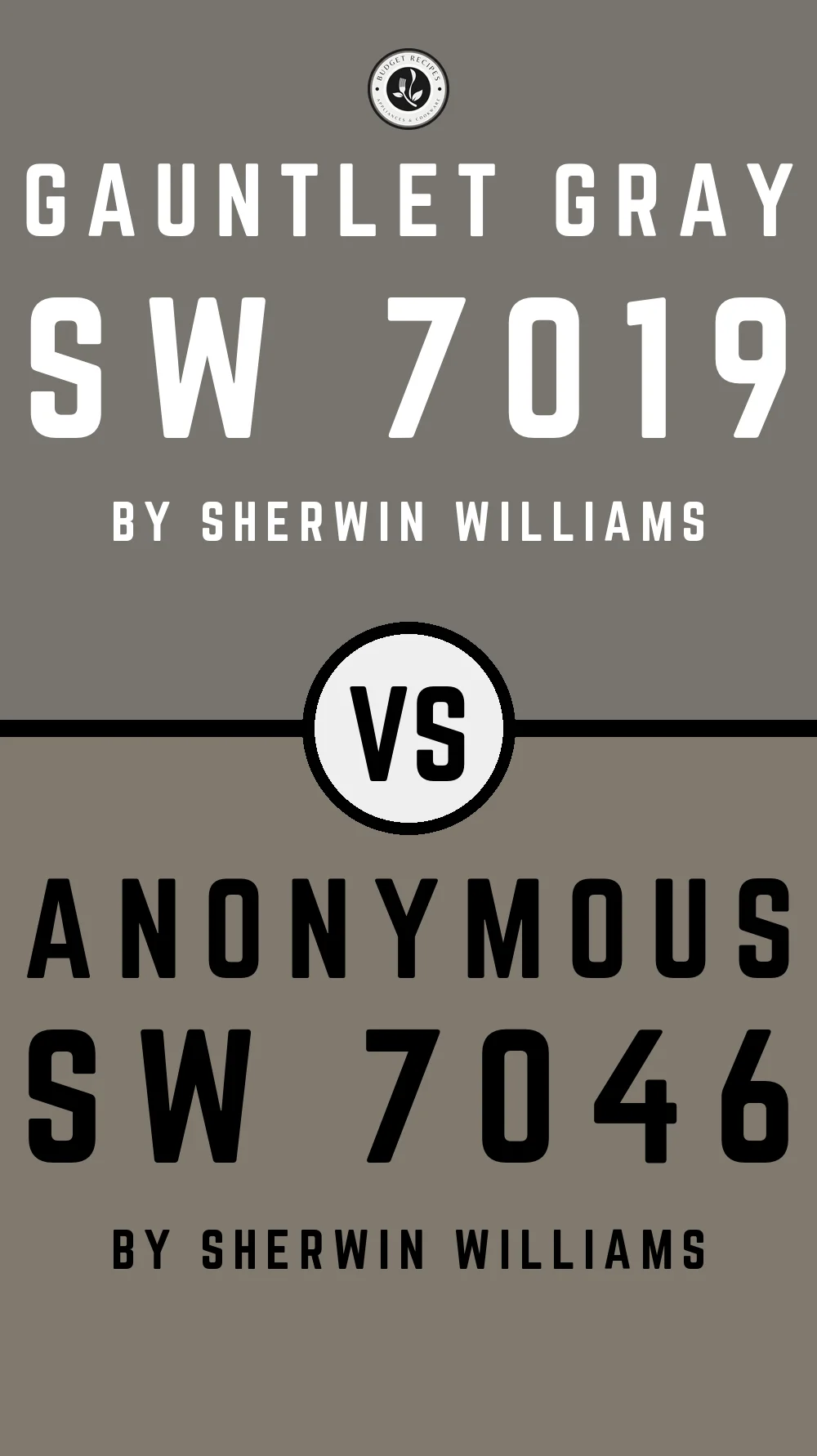 Gauntlet Gray by Sherwin Williams SW 7019 vs Anonymous SW 7046