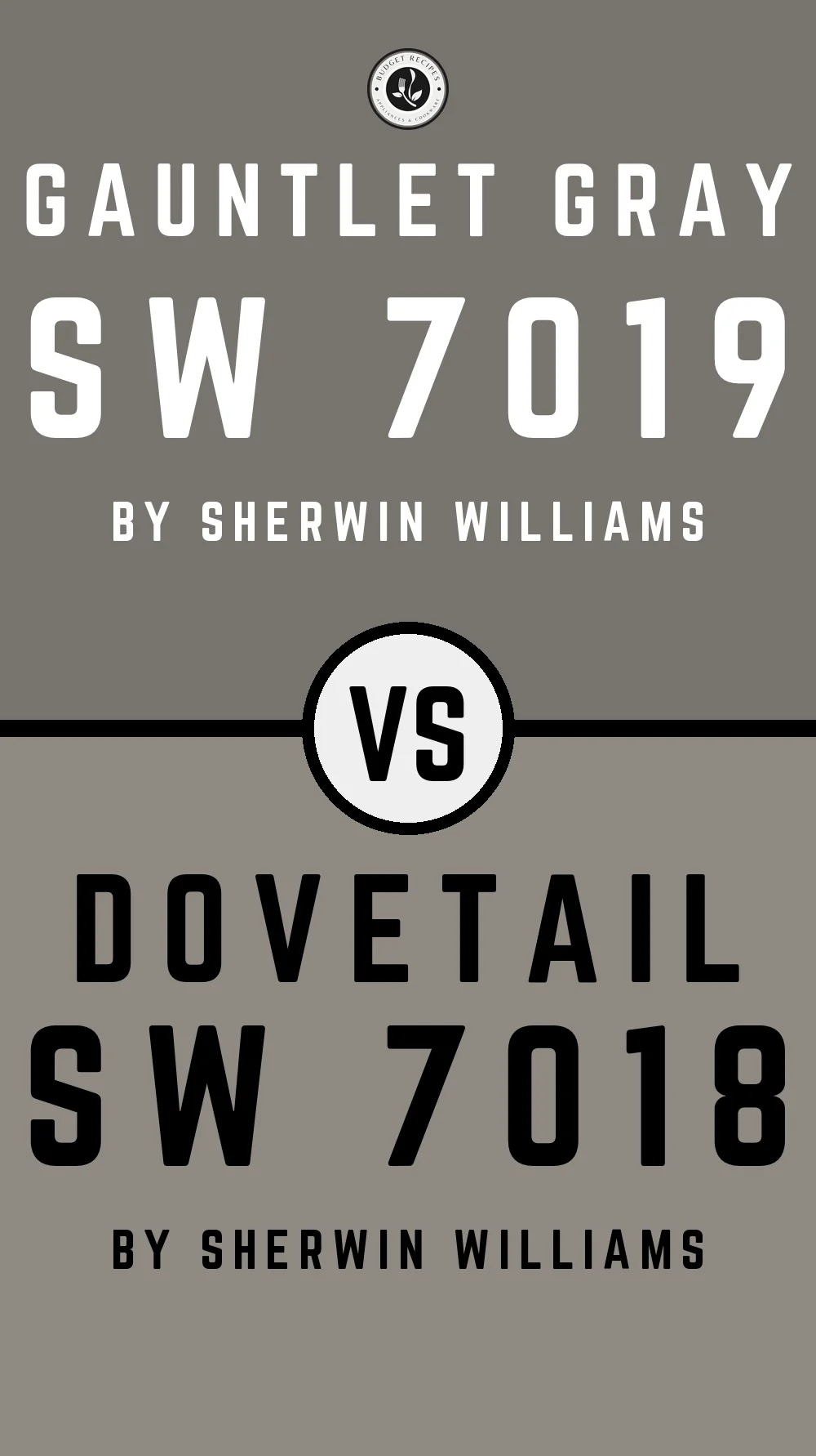 Gauntlet Gray by Sherwin Williams SW 7019 vs Dovetail SW 7018