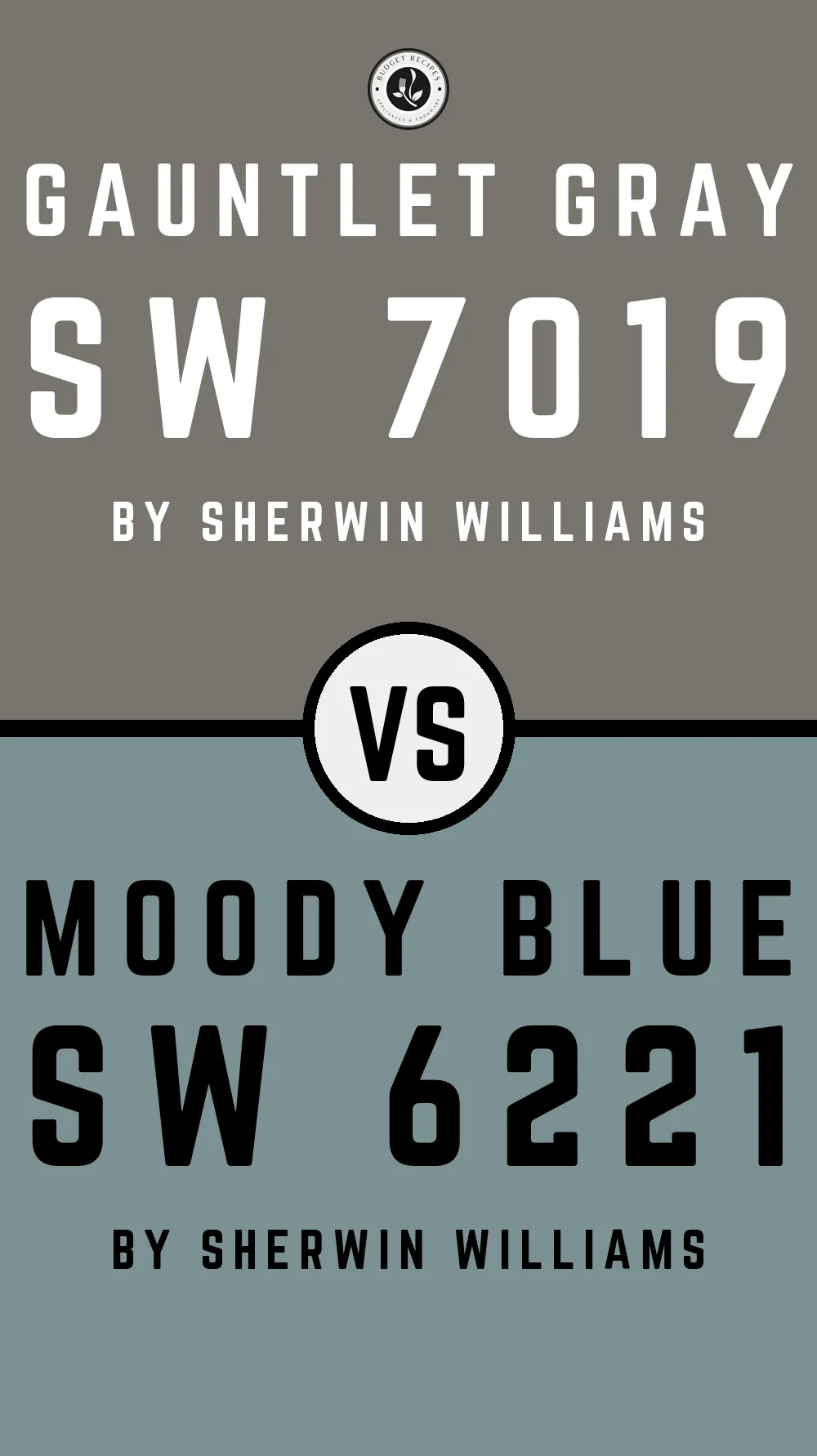 Gauntlet Gray by Sherwin Williams SW 7019 with Moody Blue SW 6221