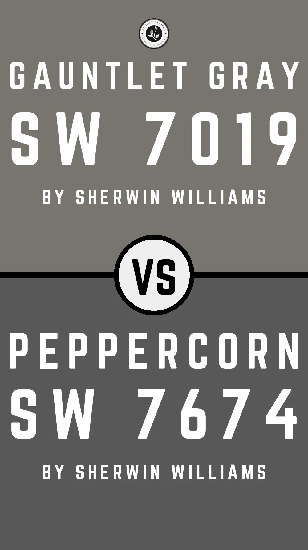Gauntlet Gray by Sherwin Williams SW 7019 vs Peppercorn SW 7674