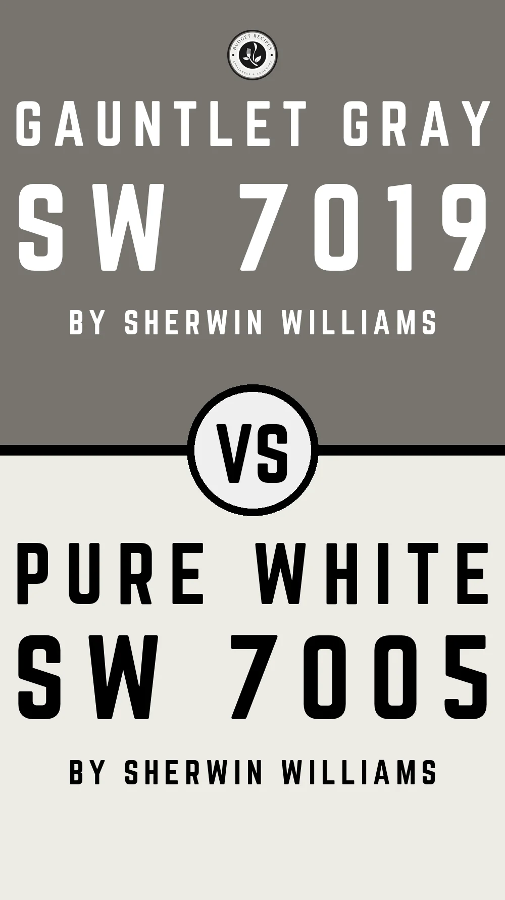Gauntlet Gray SW 7019 vs Pure White SW 7005