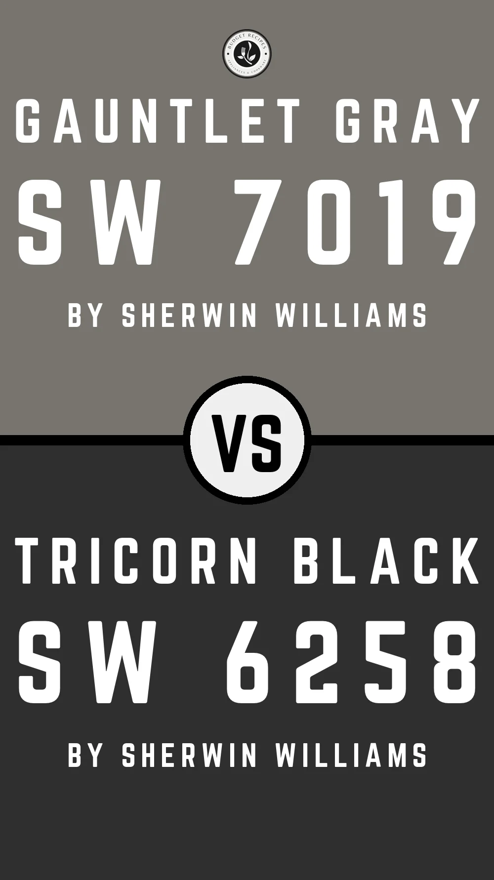 Gauntlet Gray SW 7019 vs Tricorn Black SW 6258