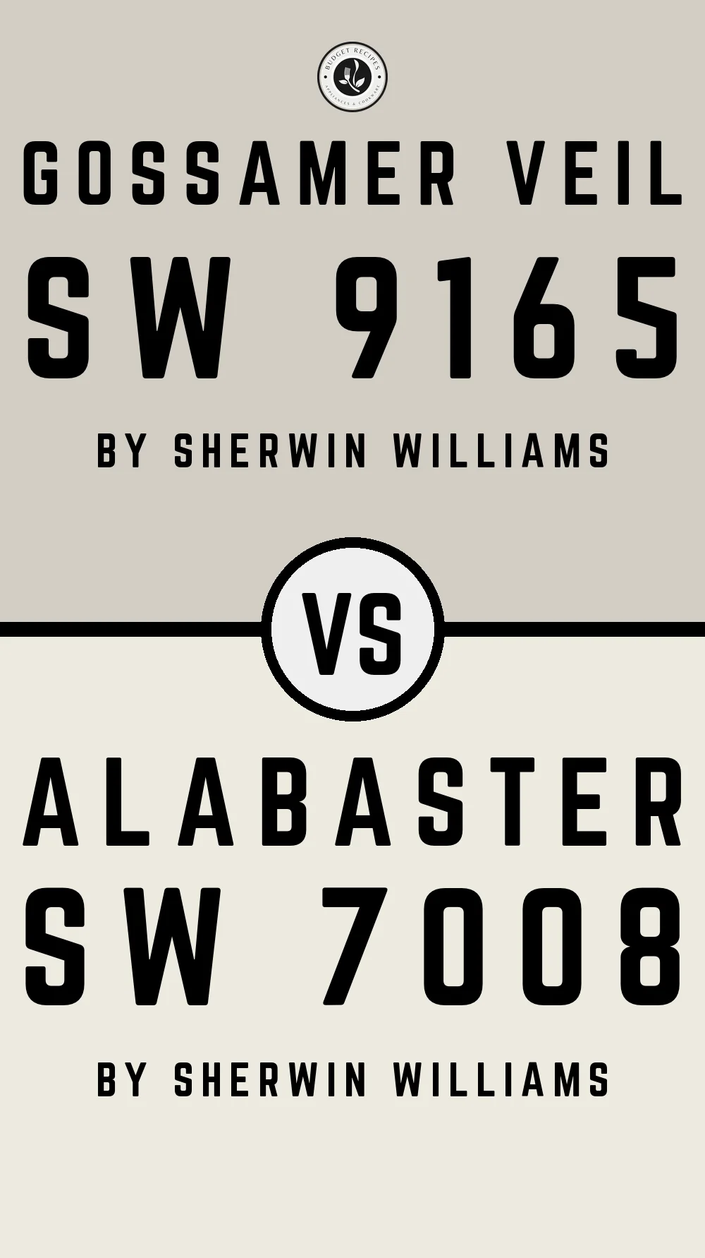 Gossamer Veil SW 9165 vs Alabaster SW 7008
