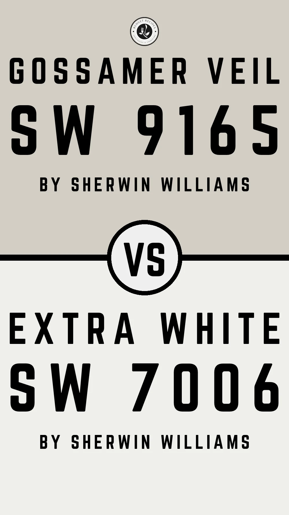 Gossamer Veil SW 9165 vs Extra White SW 7006