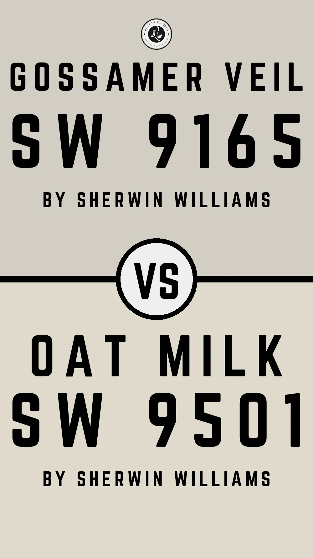 Gossamer Veil by Sherwin Williams SW 9165 vs Oat Milk SW 9501