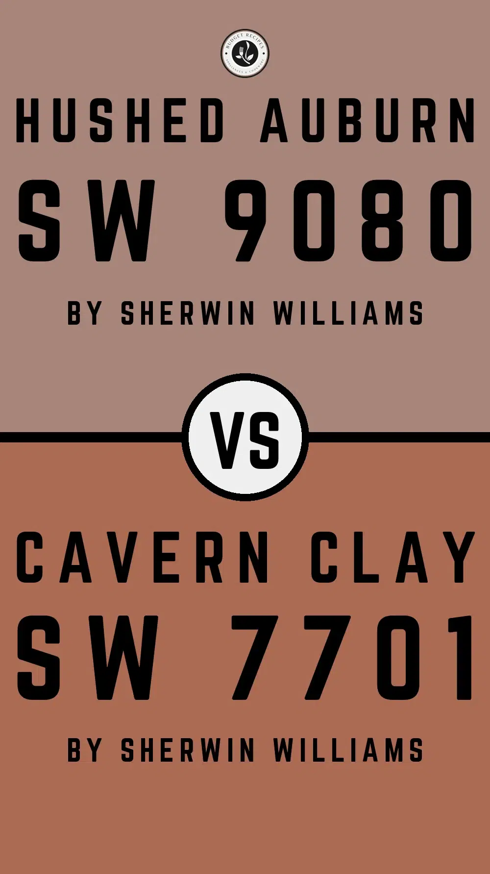 Hushed Auburn by Sherwin Williams SW 9080 vs Cavern Clay SW 7701