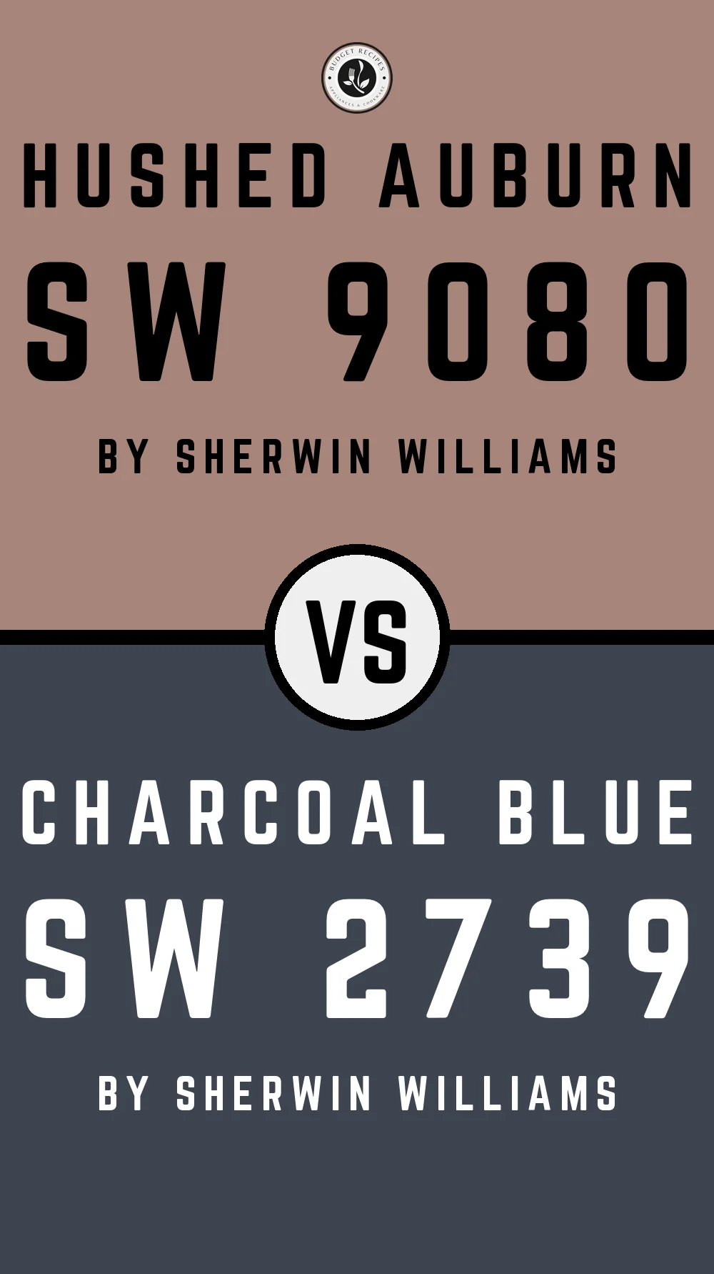 Hushed Auburn by Sherwin Williams SW 9080 with Charcoal Blue SW 2739