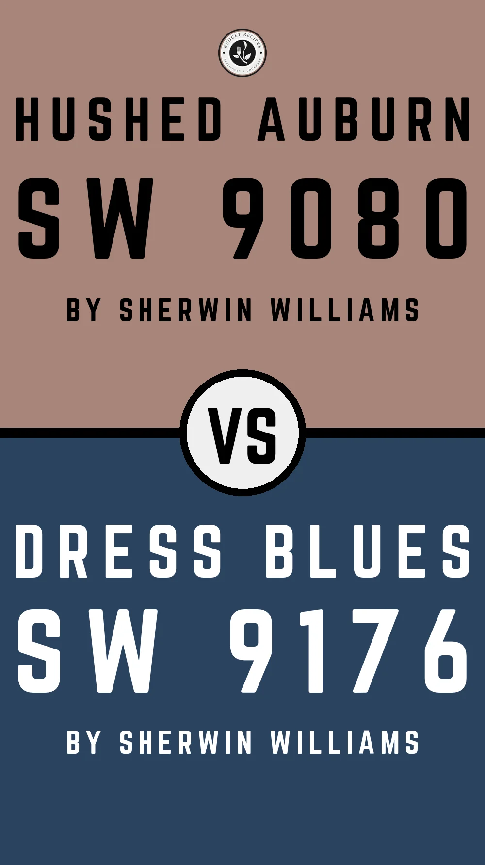 Hushed Auburn by Sherwin Williams SW 9080 with Dress Blues SW 9176