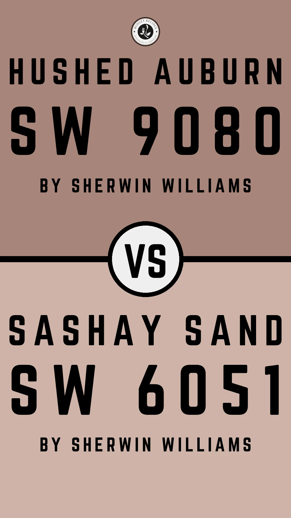 Hushed Auburn by Sherwin Williams SW 9080 vs Sunbaked SW 6051