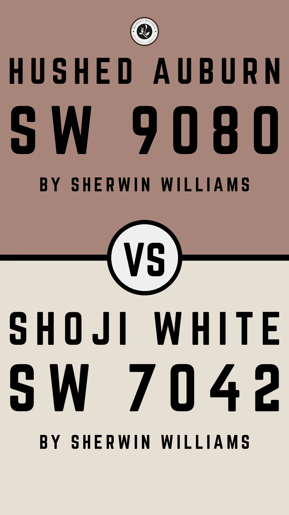 Hushed Auburn SW 9080 vs Shoji White SW 7042