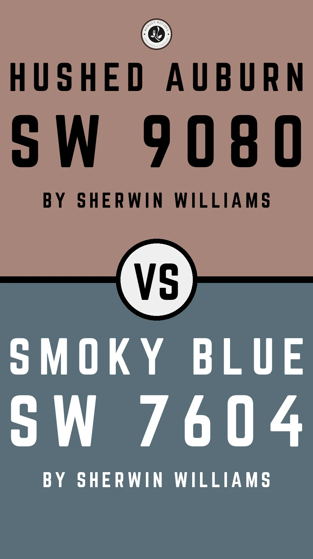 Hushed Auburn SW 9080 vs Smoky Blue SW 7604