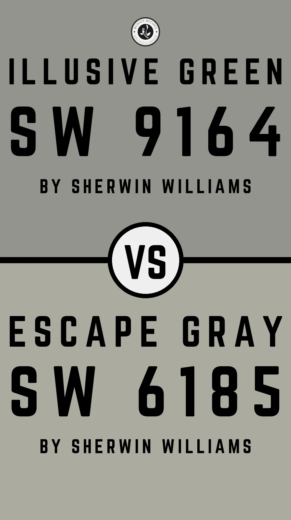 Illusive Green by Sherwin Williams SW 9164 vs Escape Gray SW 6185