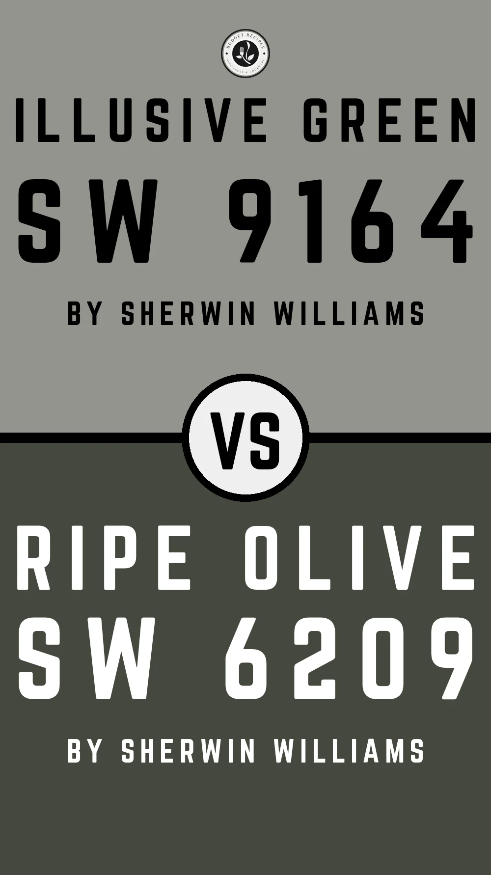 Illusive Green by Sherwin Williams SW 9164 vs Ripe Olive SW 6209