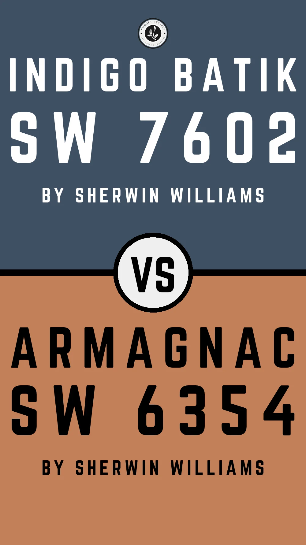 Indigo Batik by Sherwin Williams SW 7602 With Armagnac SW 6354