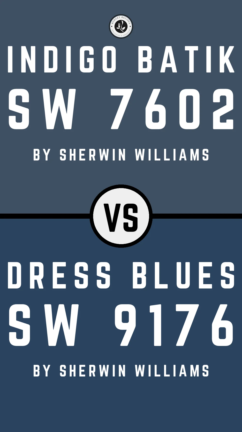Indigo Batik by Sherwin Williams SW 7602 vs Dress Blues SW 9176