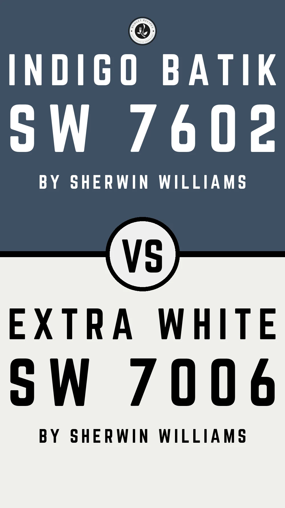 Indigo Batik SW 7602 vs Extra White SW 7006