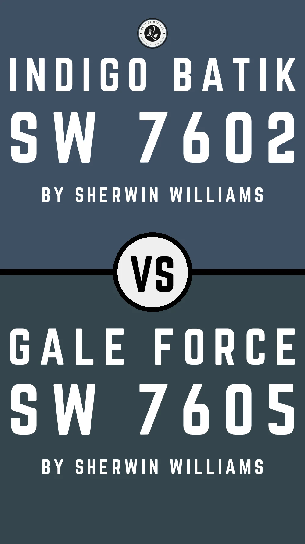 Indigo Batik by Sherwin Williams SW 7602 vs Gale Force SW 7605