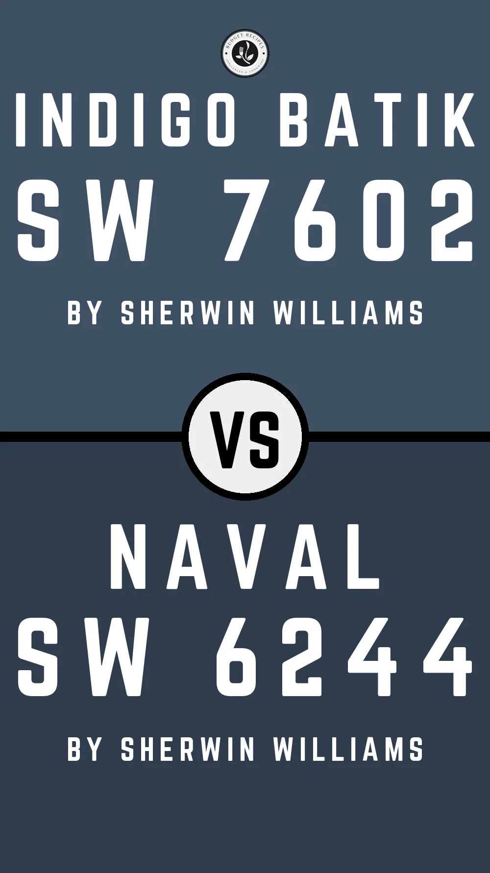Indigo Batik by Sherwin Williams SW 7602 vs Naval SW 6244