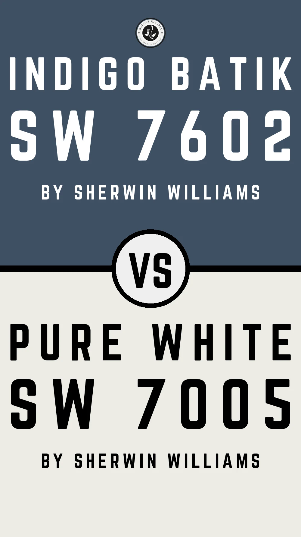 Indigo Batik SW 7602 vs Pure White SW 7005