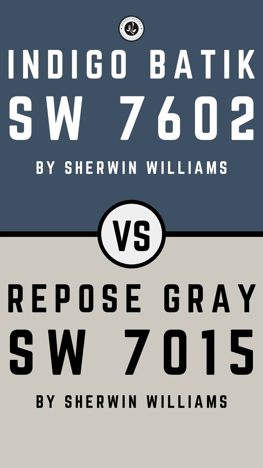 Indigo Batik SW 7602 vs Repose Gray SW 7015