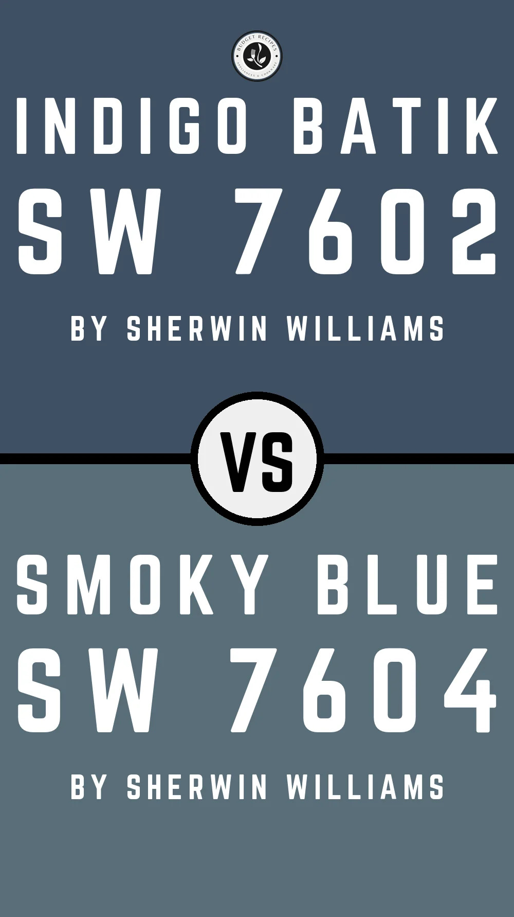 Indigo Batik by Sherwin Williams SW 7602 vs Smoky Blue SW 7604