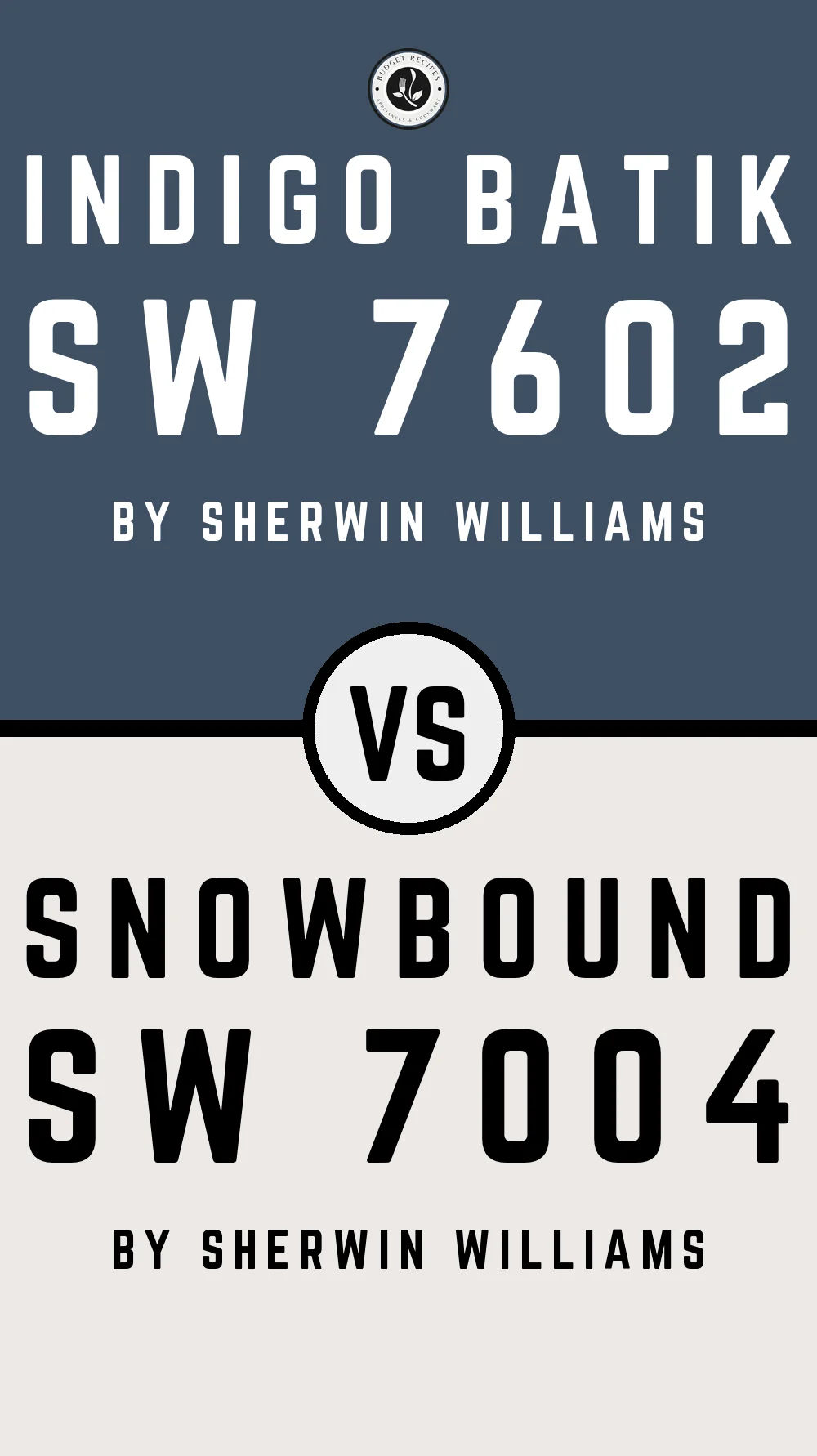 Indigo Batik SW 7602 vs Snowbound SW 7004